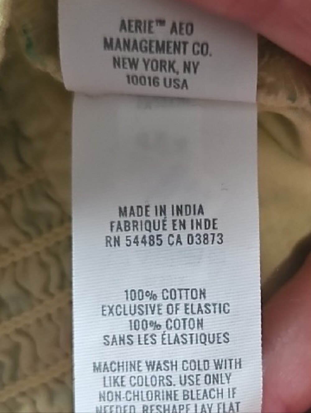 Aerie Yellow Floral Crop Cami with Green Leaf Print and White Blossoms - Picture 4 of 5